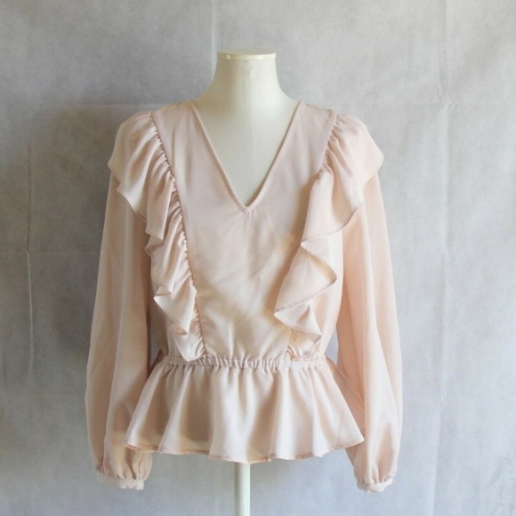 Who What Wear | Tops | Who What Wear Size Small Top Pink Ruffle Front ...